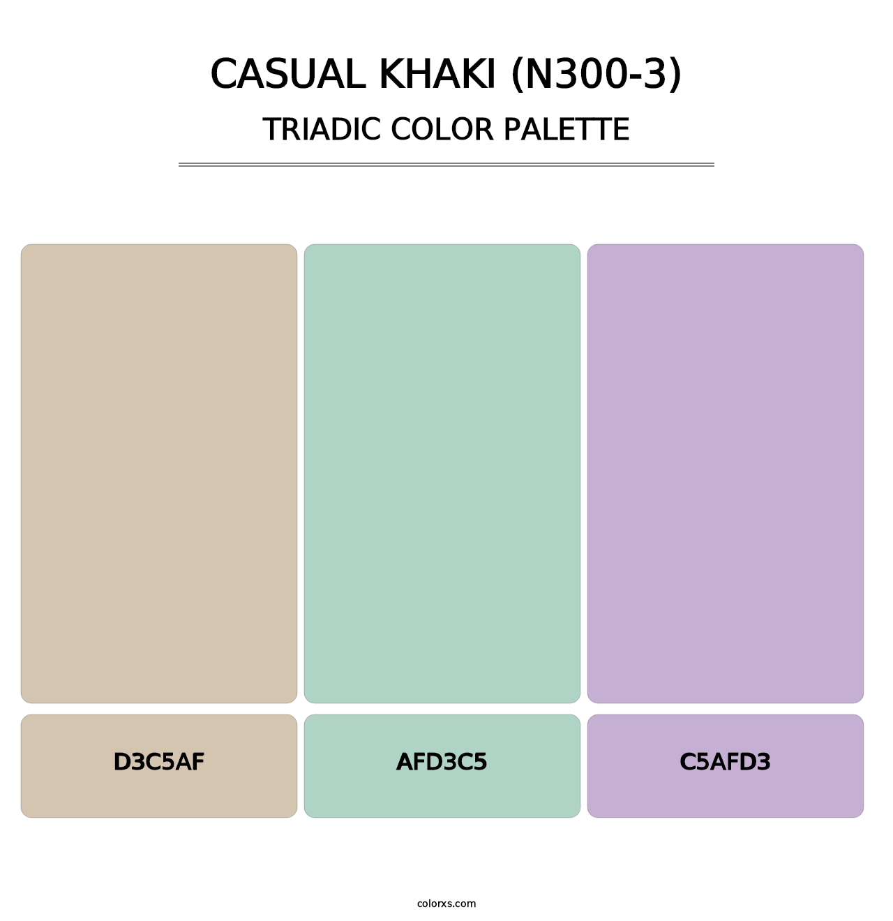 Casual Khaki (N300-3) - Triadic Color Palette