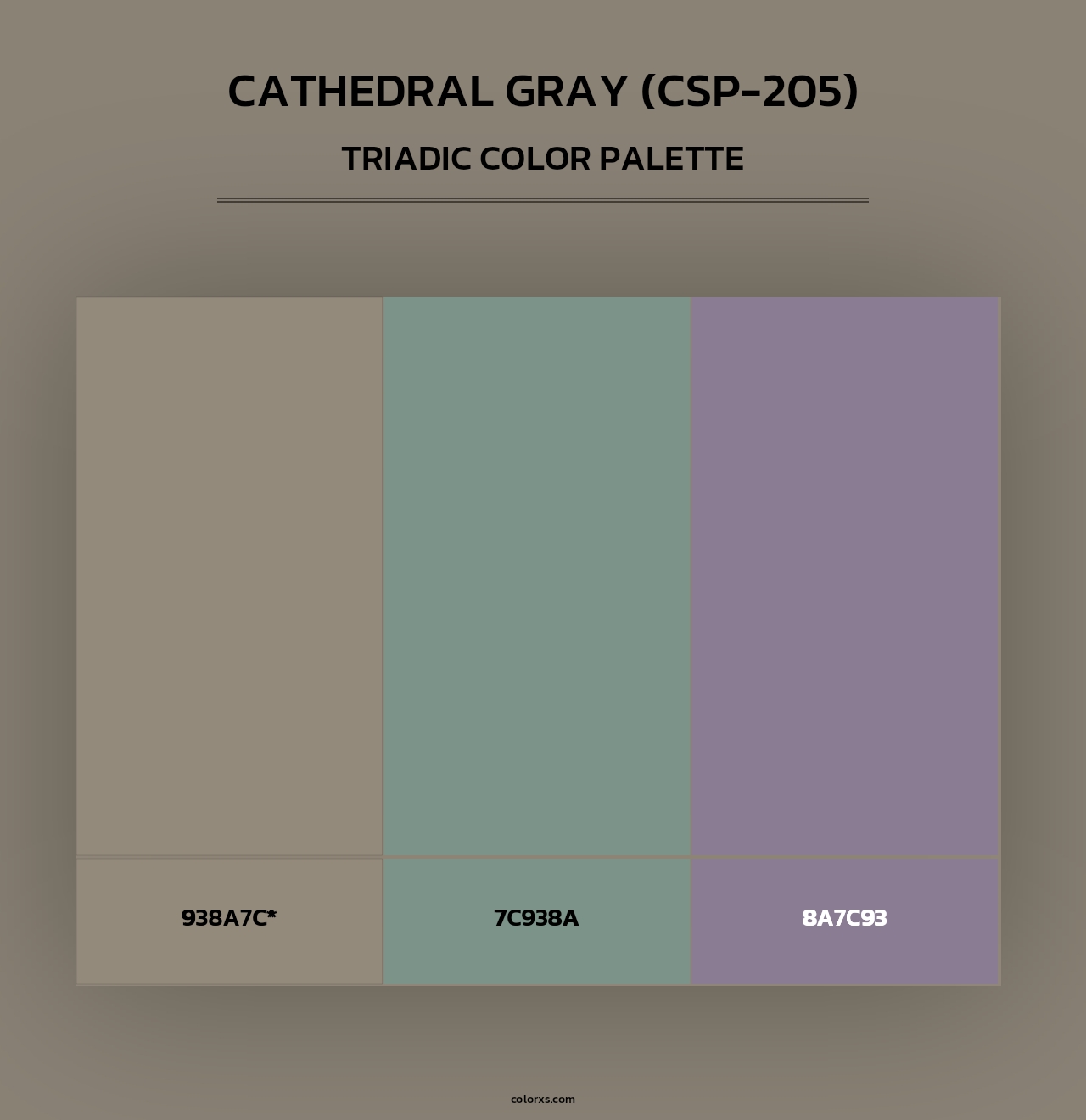 Cathedral Gray (CSP-205) - Triadic Color Palette
