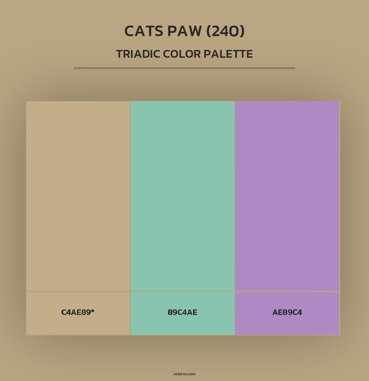 Cats Paw (240) - Triadic Color Palette