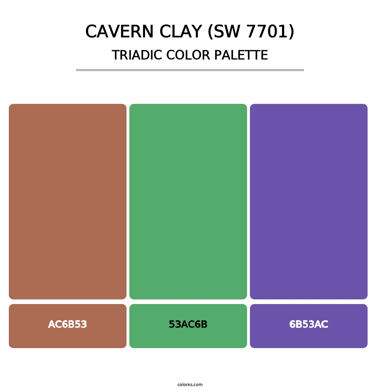 Cavern Clay (SW 7701) - Triadic Color Palette