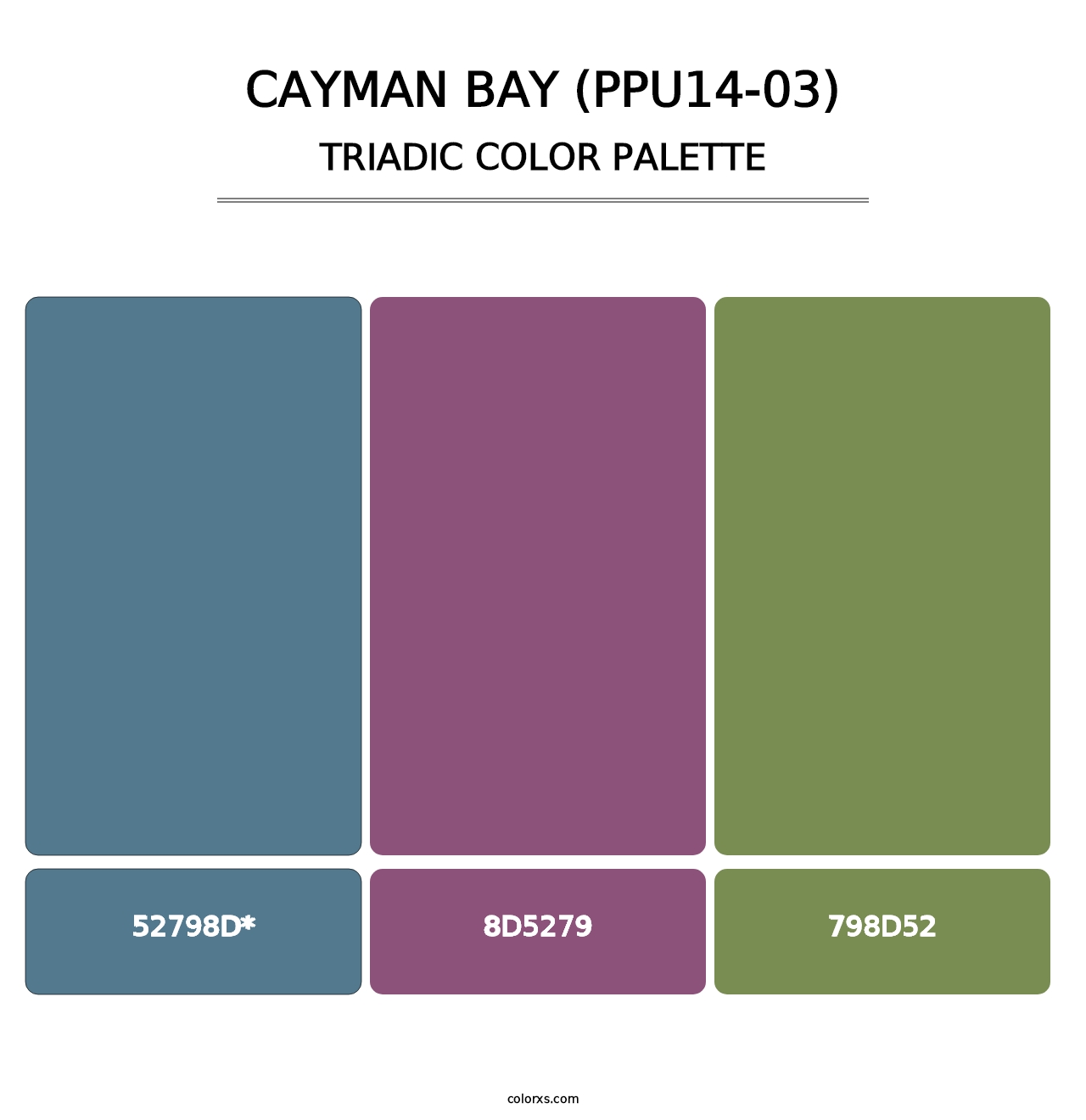 Cayman Bay (PPU14-03) - Triadic Color Palette