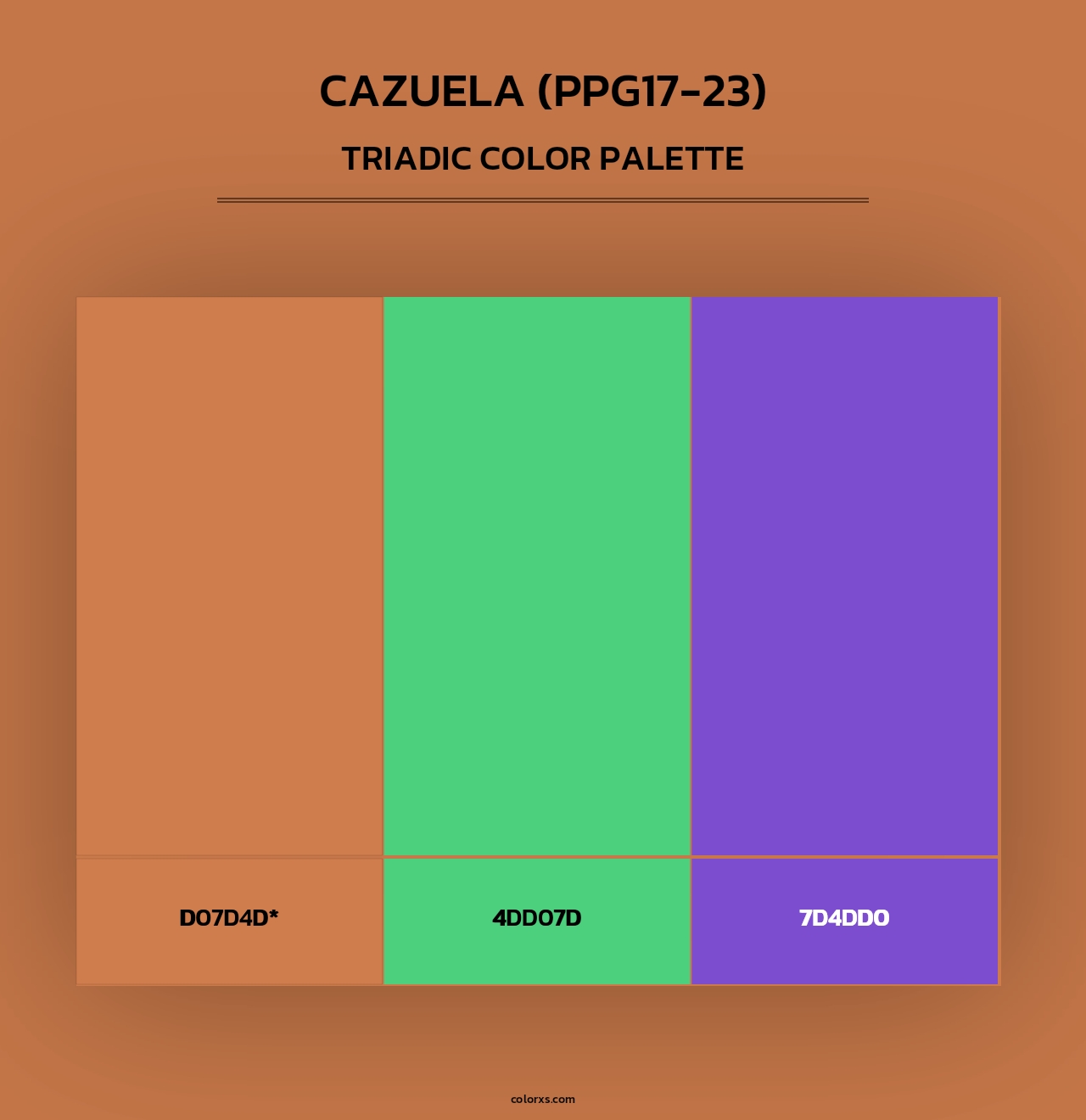 Cazuela (PPG17-23) - Triadic Color Palette