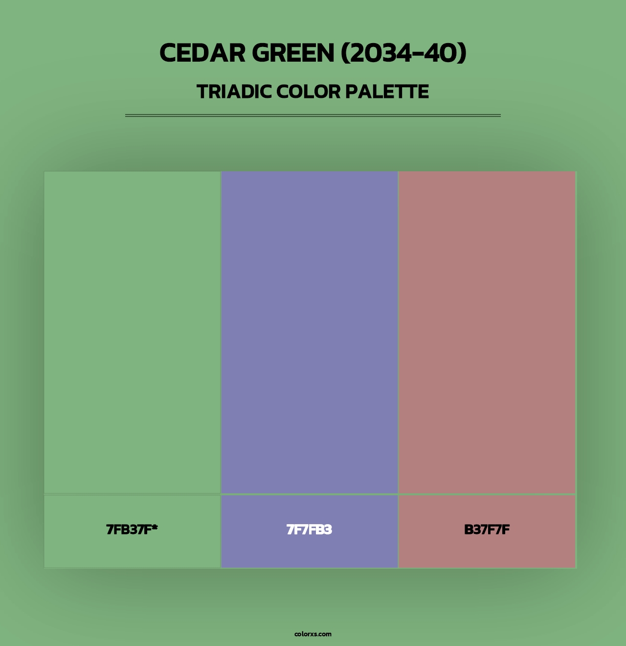 Cedar Green (2034-40) - Triadic Color Palette