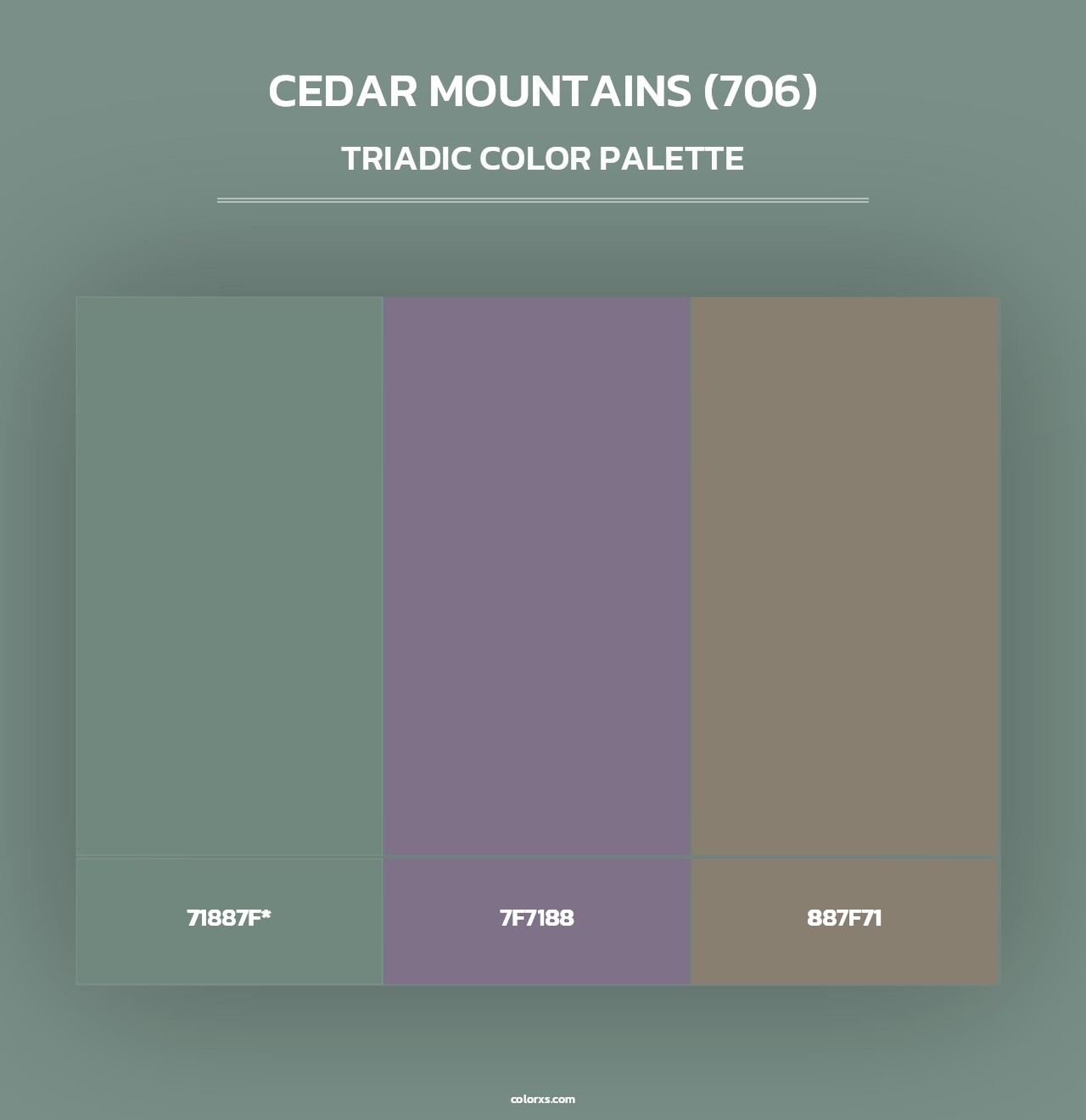Cedar Mountains (706) - Triadic Color Palette