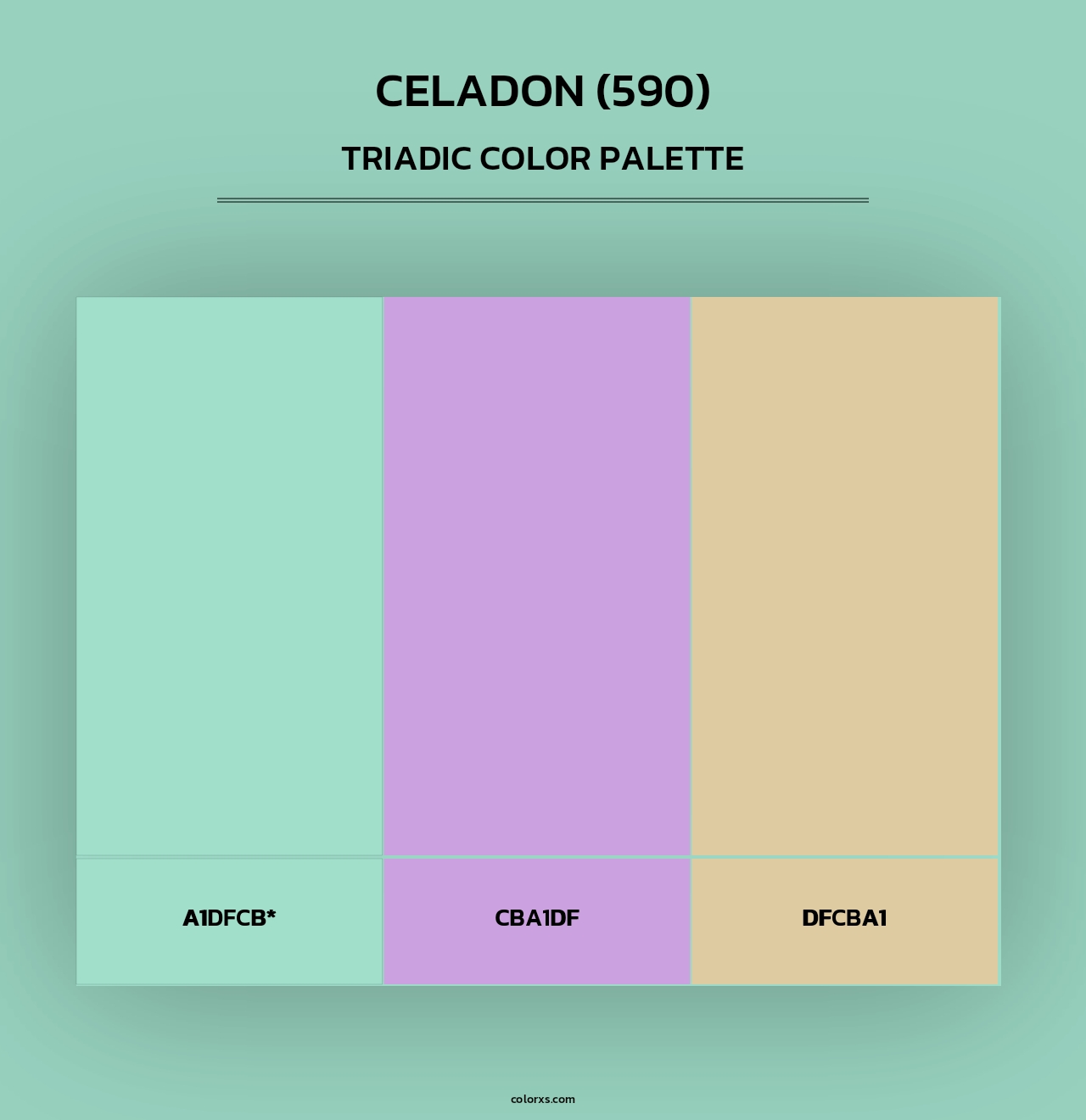 Celadon (590) - Triadic Color Palette