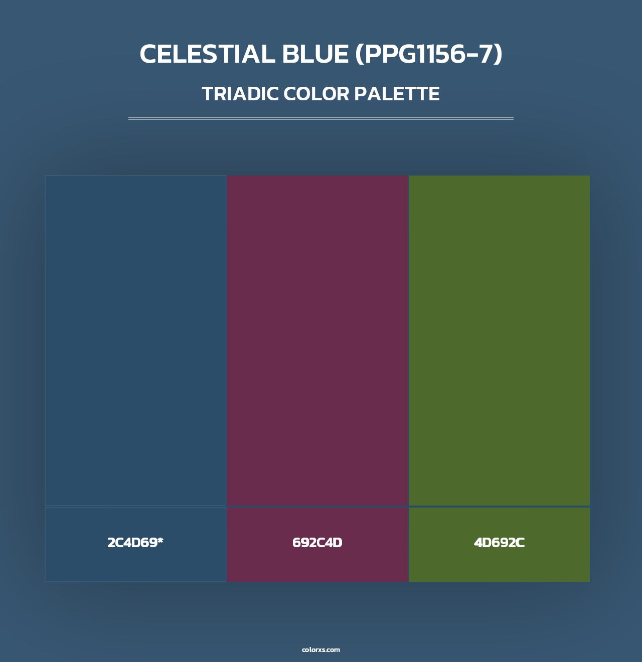 Celestial Blue (PPG1156-7) - Triadic Color Palette