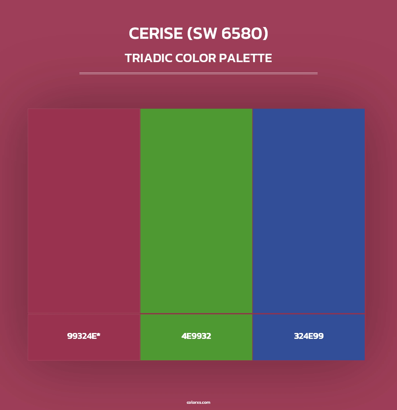 Cerise (SW 6580) - Triadic Color Palette
