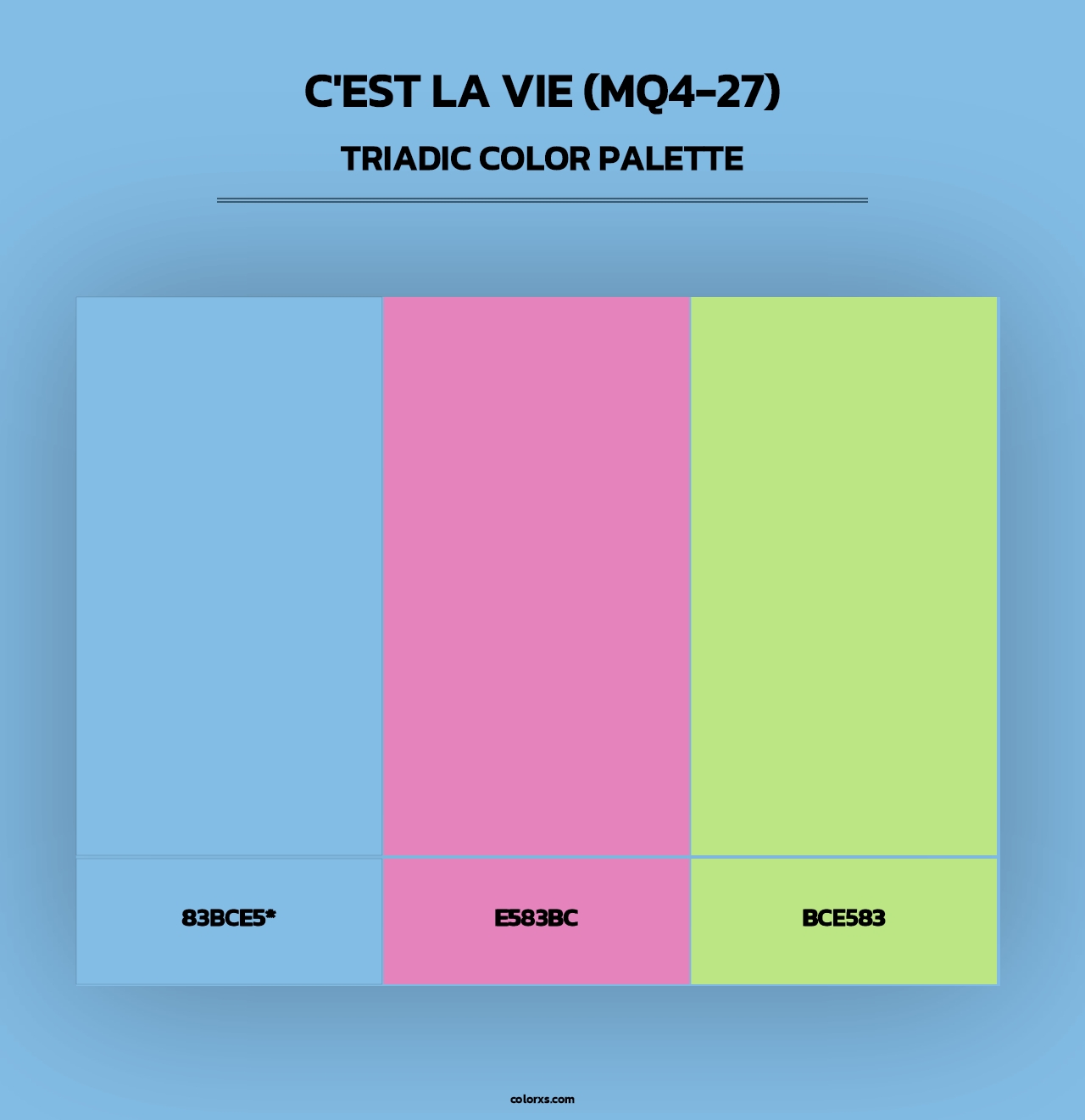 C'Est La Vie (MQ4-27) - Triadic Color Palette