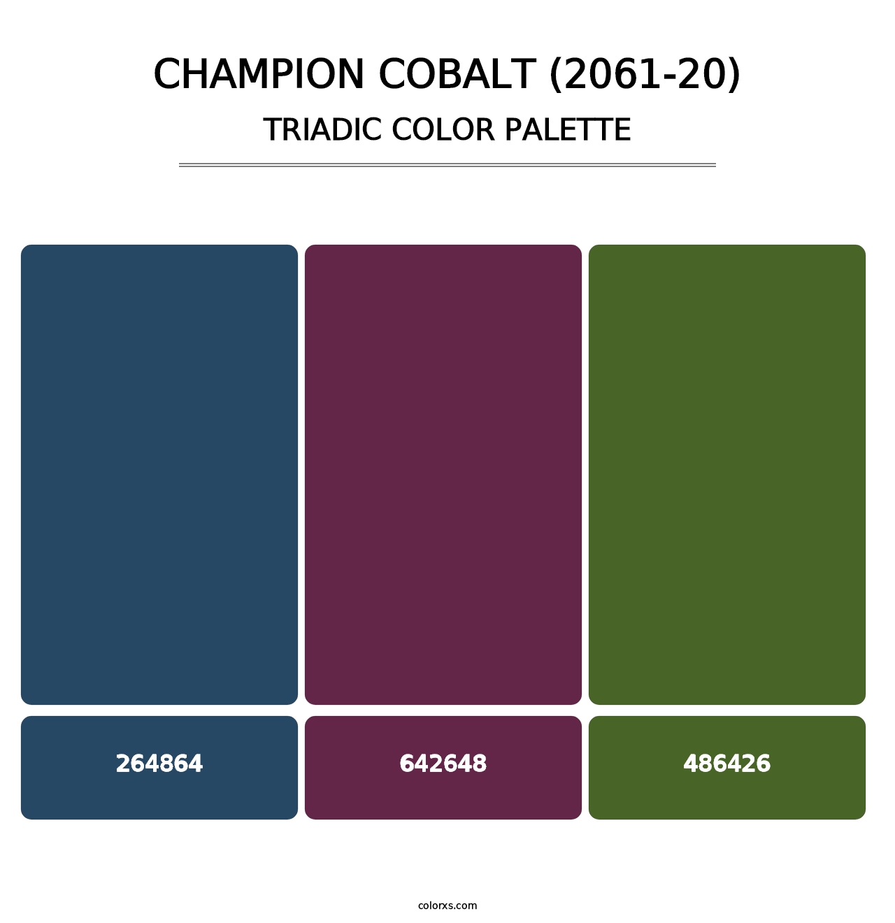 Champion Cobalt (2061-20) - Triadic Color Palette
