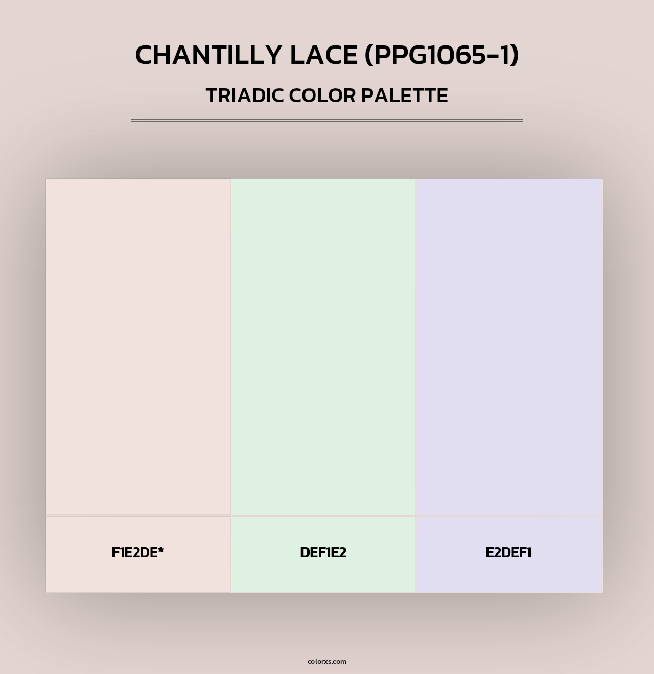 Chantilly Lace (PPG1065-1) - Triadic Color Palette