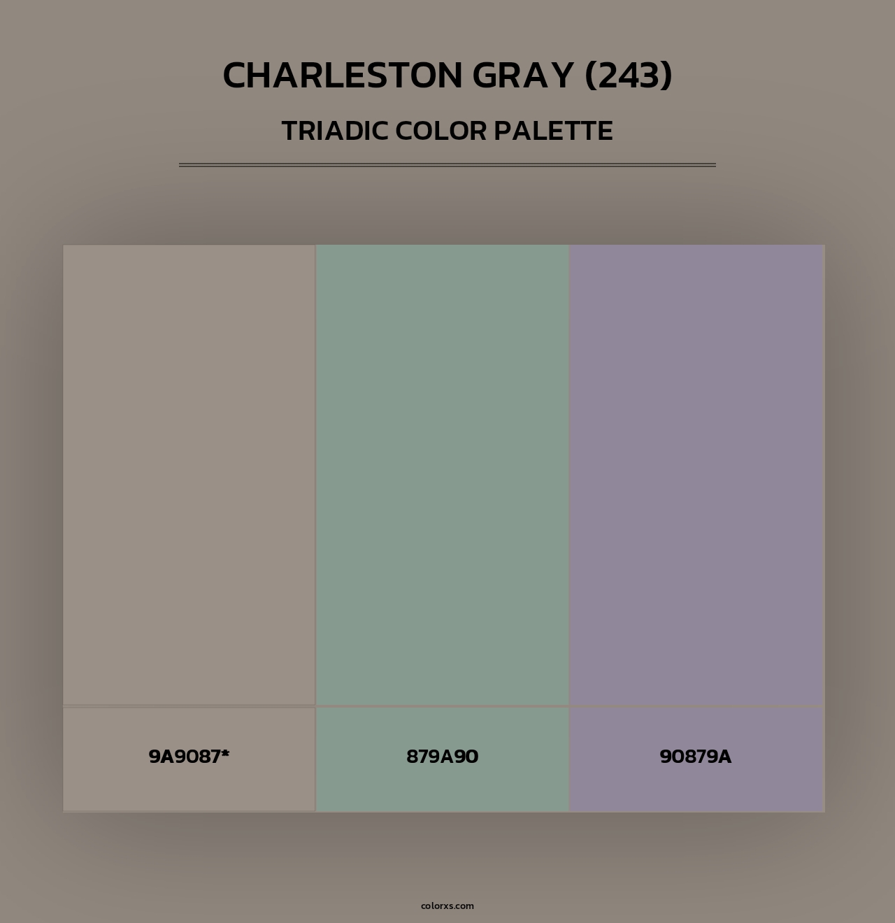 Charleston Gray (243) - Triadic Color Palette