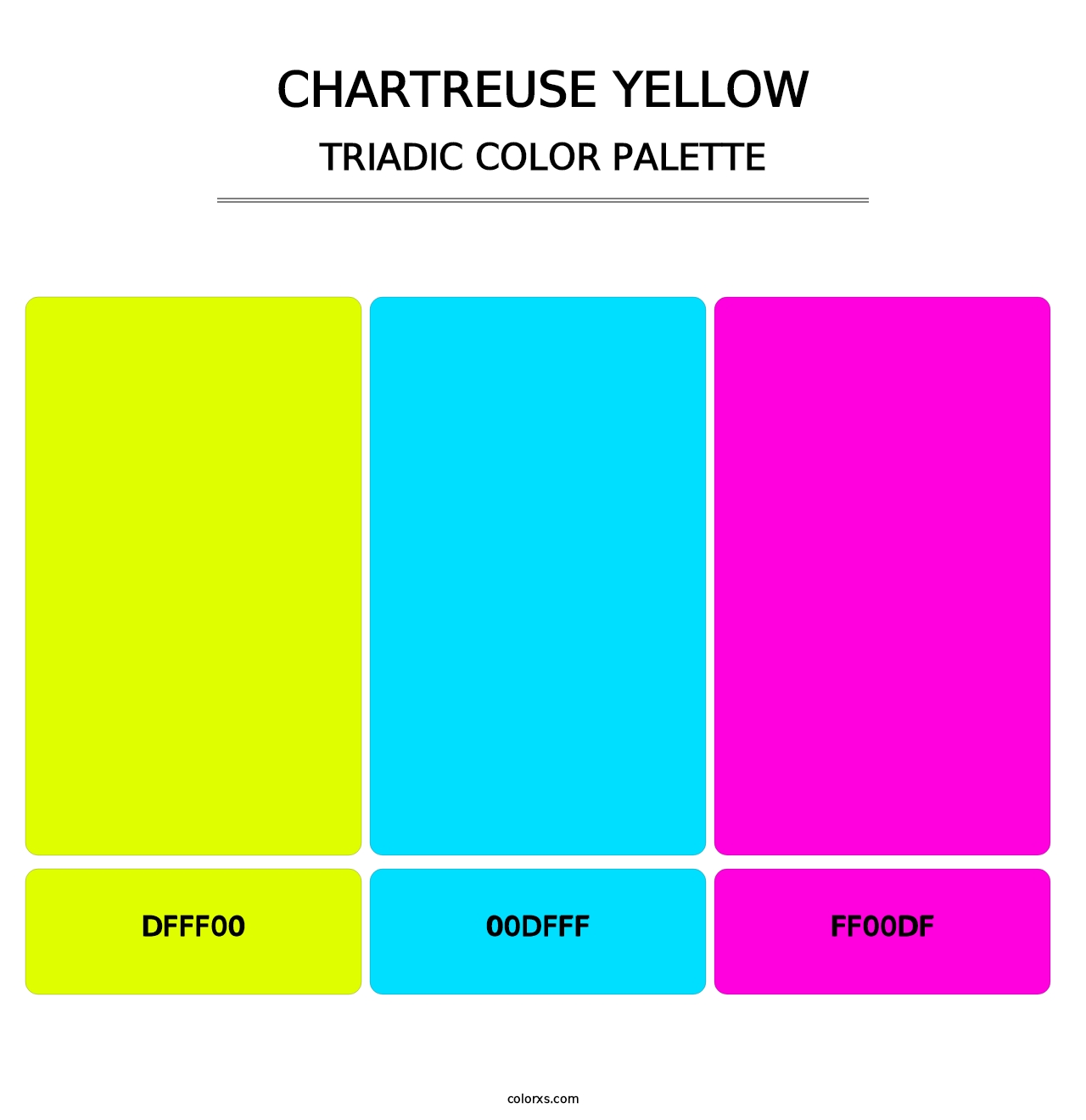 Chartreuse Yellow - Triadic Color Palette