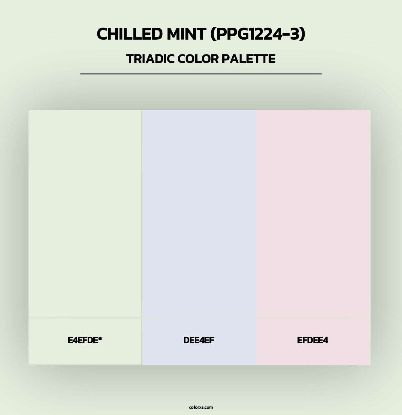 Chilled Mint (PPG1224-3) - Triadic Color Palette