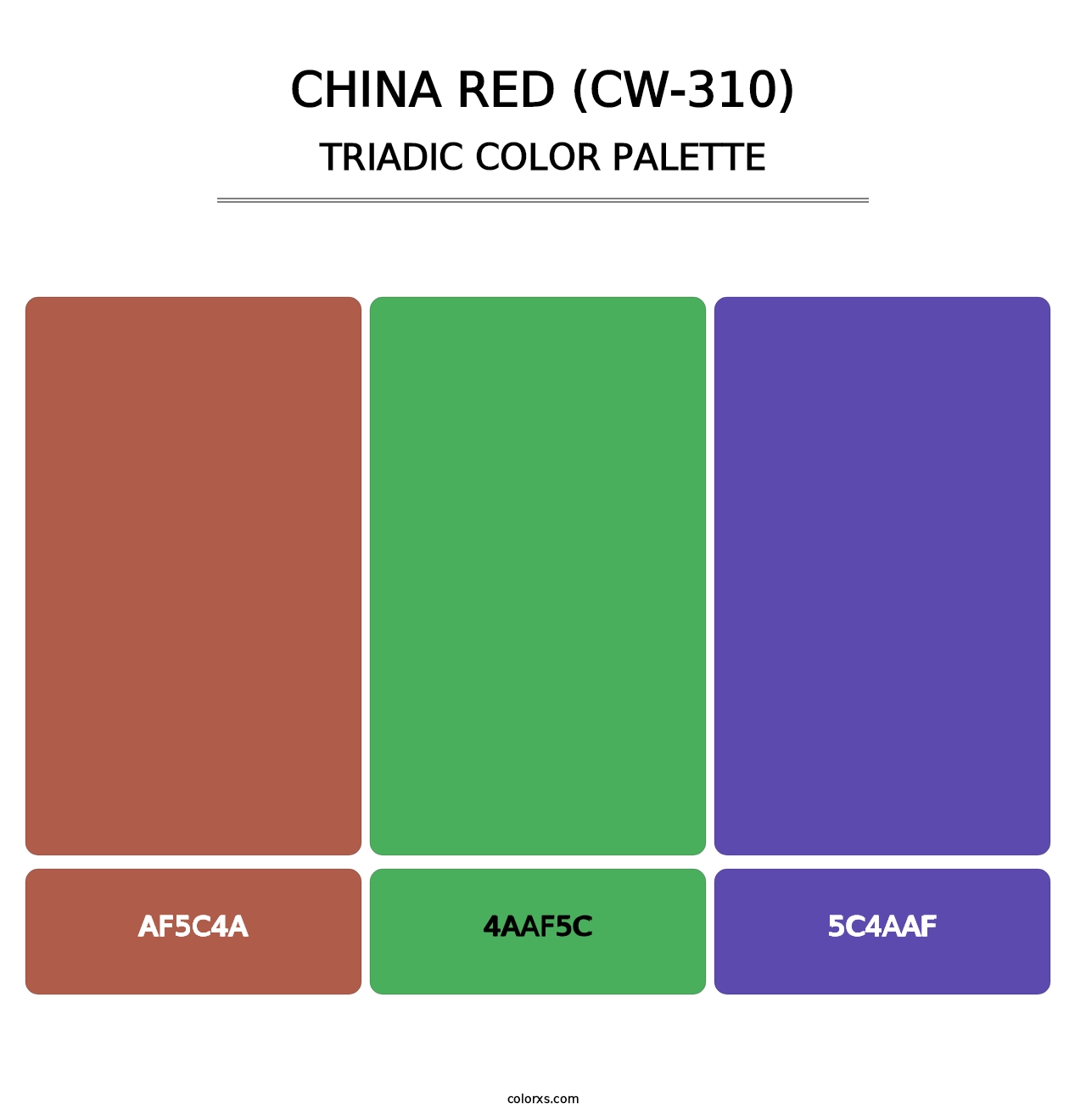 China Red (CW-310) - Triadic Color Palette