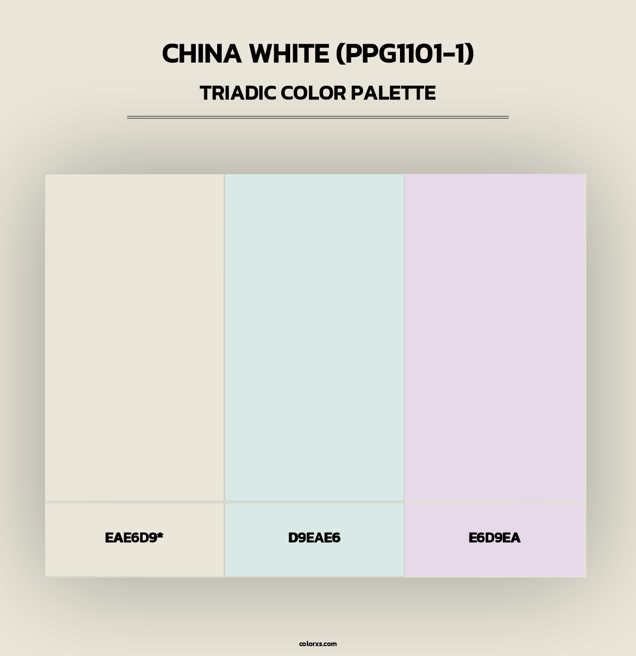 China White (PPG1101-1) - Triadic Color Palette