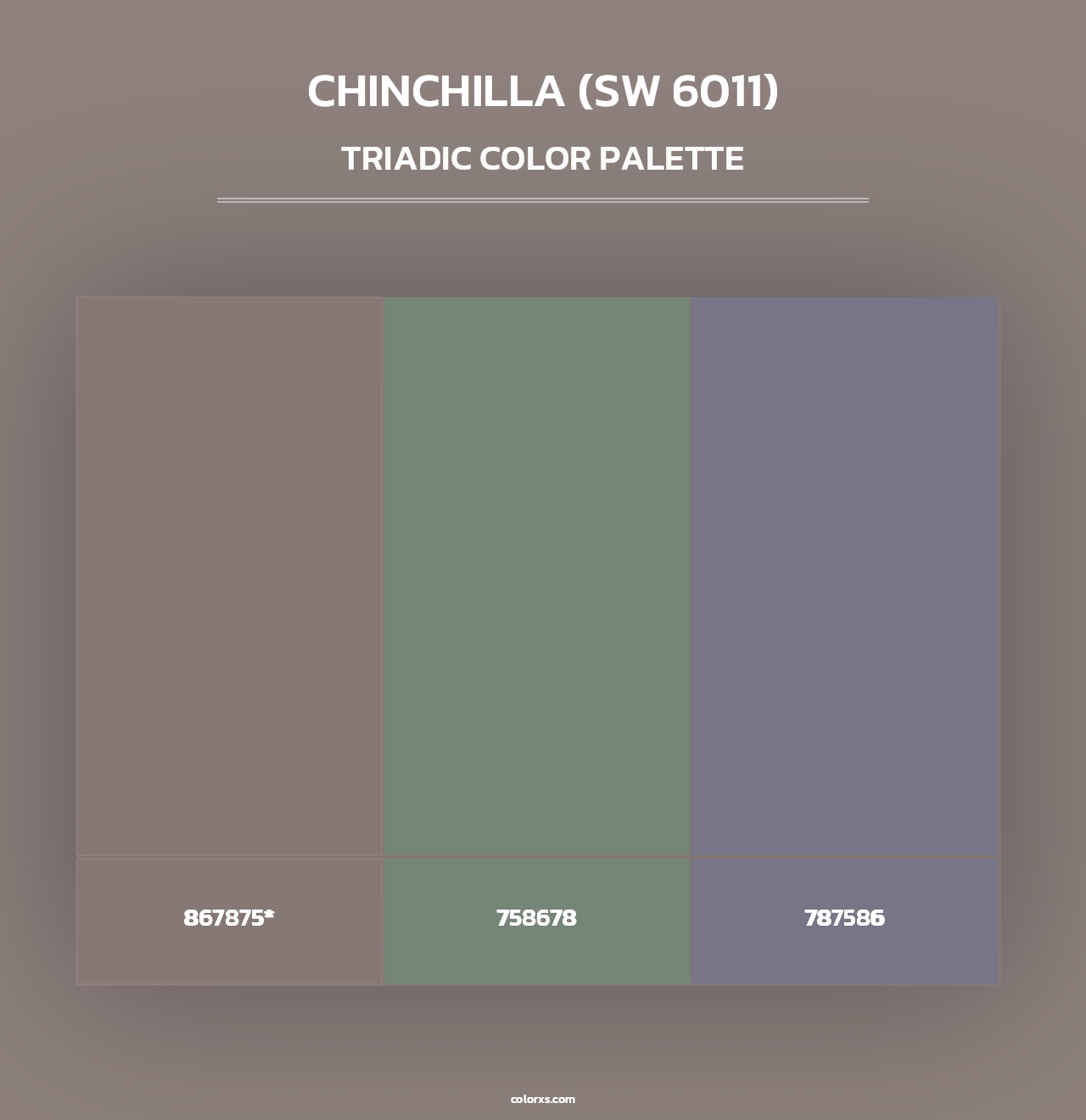 Chinchilla (SW 6011) - Triadic Color Palette