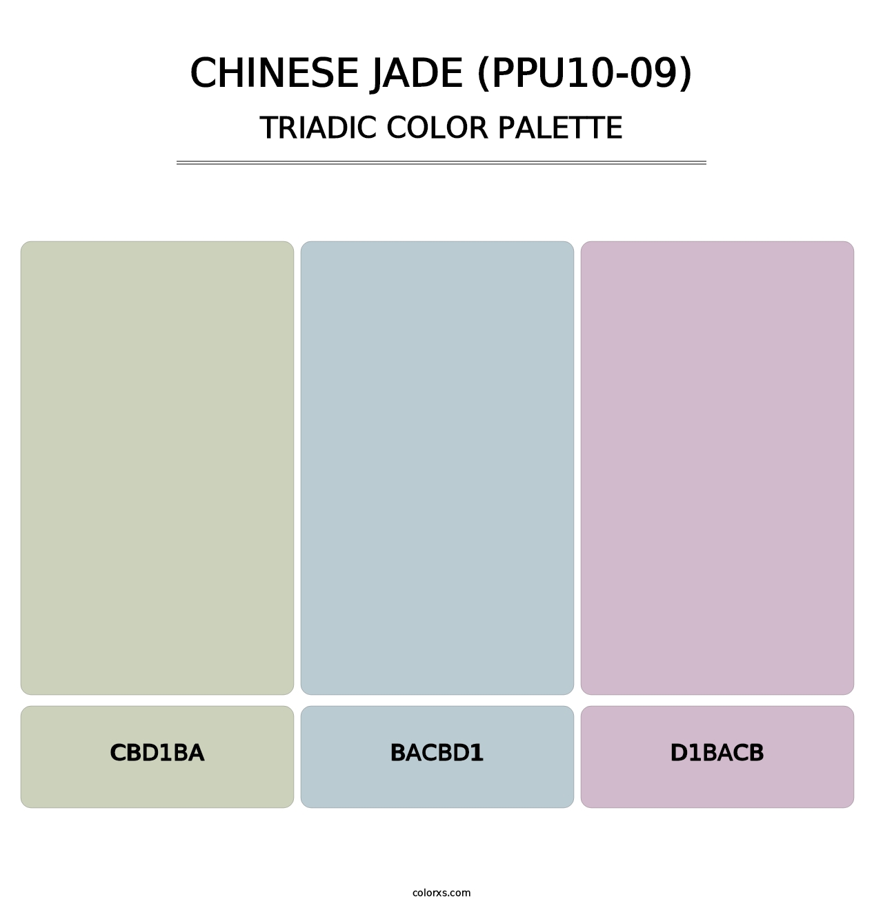Chinese Jade (PPU10-09) - Triadic Color Palette