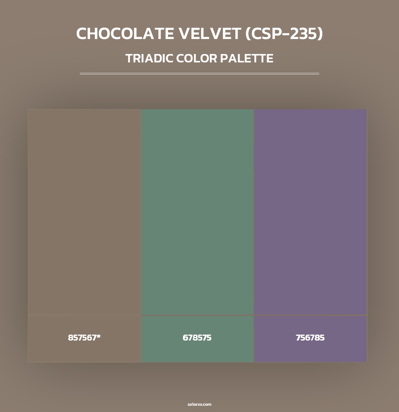 Chocolate Velvet (CSP-235) - Triadic Color Palette