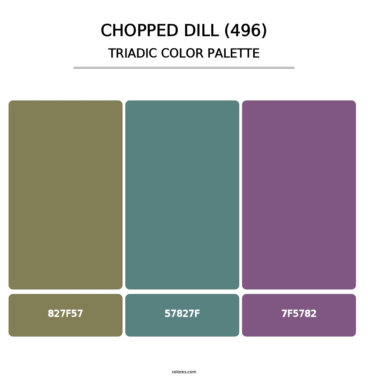Chopped Dill (496) - Triadic Color Palette
