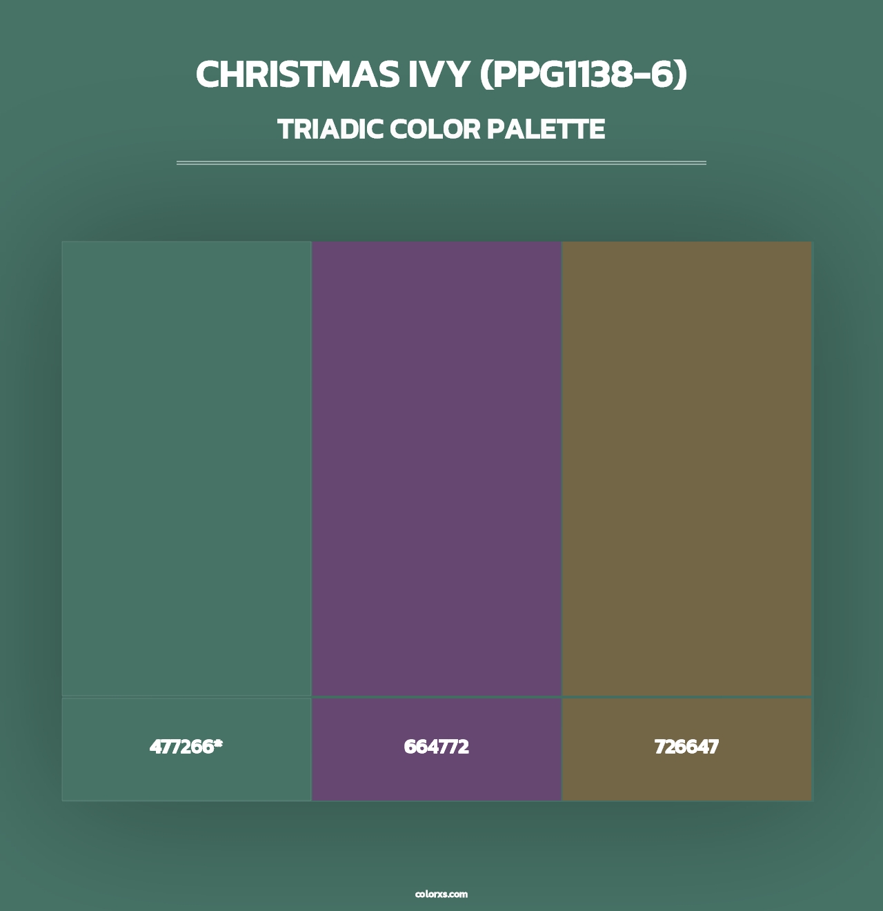Christmas Ivy (PPG1138-6) - Triadic Color Palette