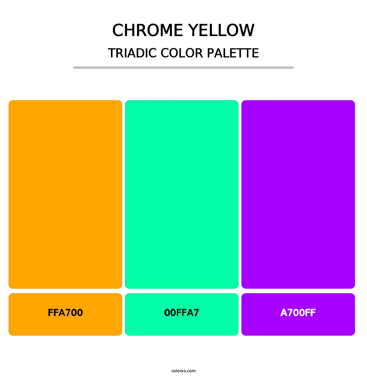 Chrome Yellow - Triadic Color Palette