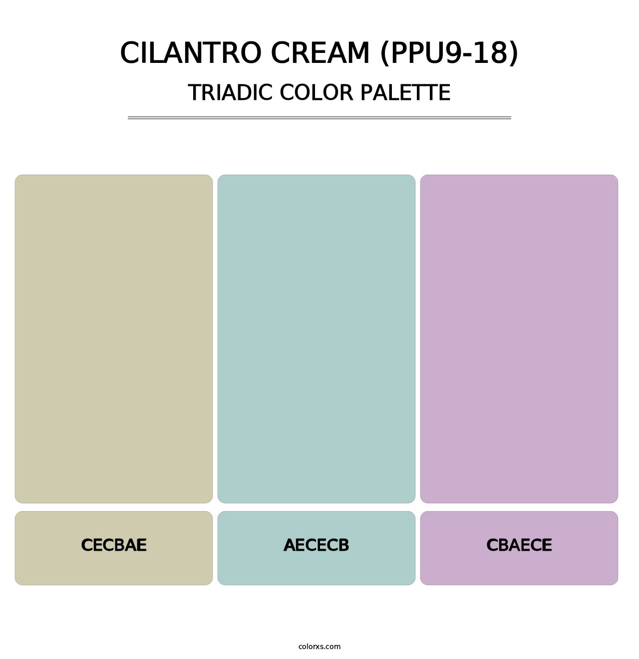 Cilantro Cream (PPU9-18) - Triadic Color Palette