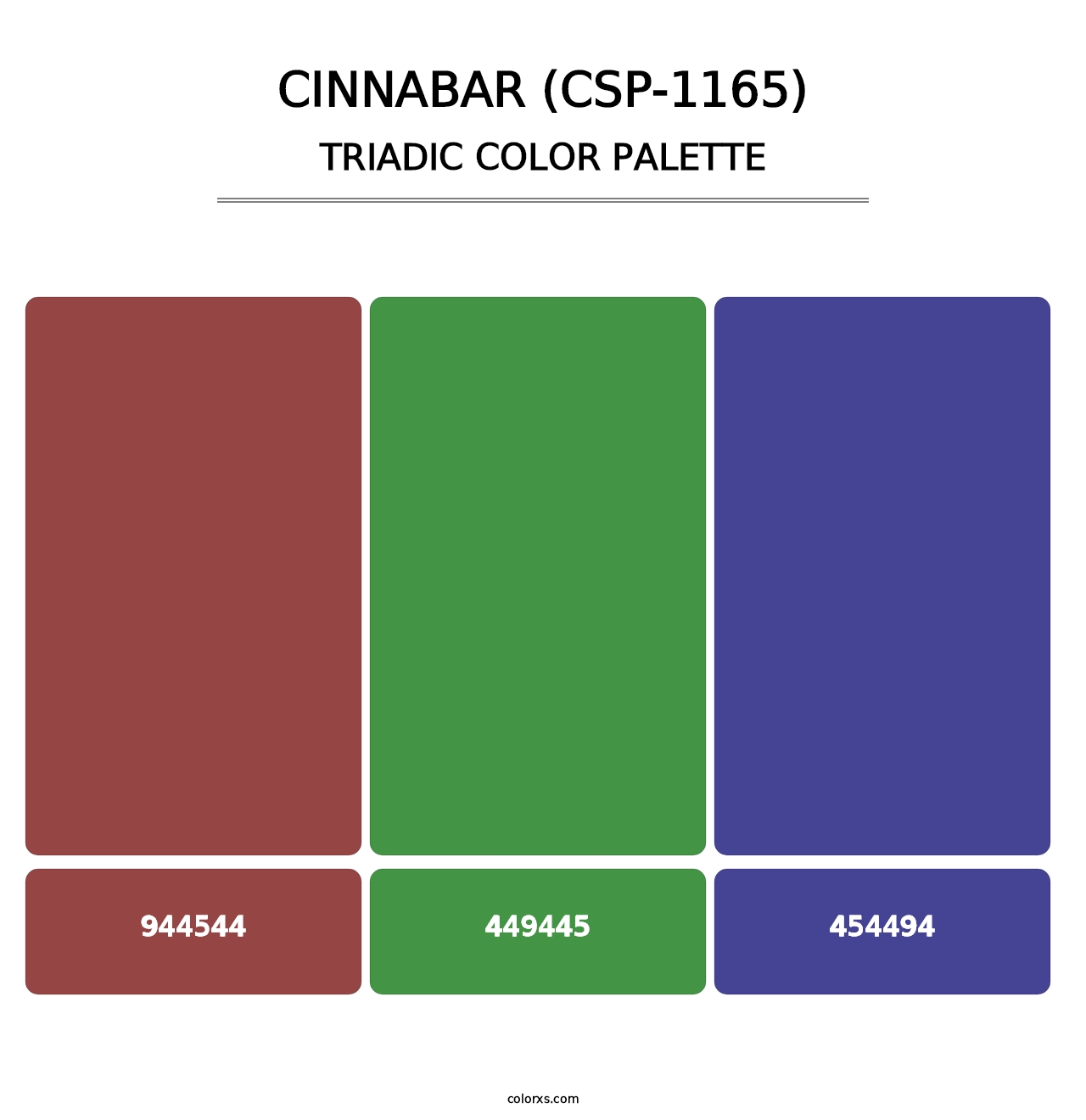 Cinnabar (CSP-1165) - Triadic Color Palette