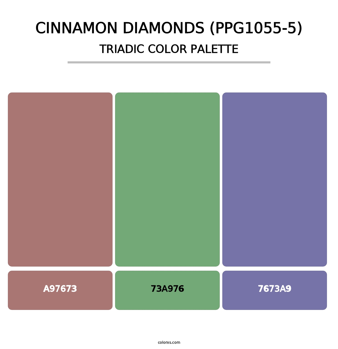 Cinnamon Diamonds (PPG1055-5) - Triadic Color Palette