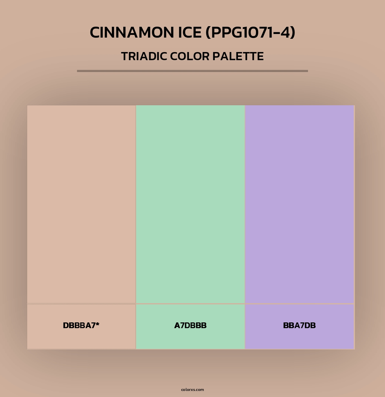 Cinnamon Ice (PPG1071-4) - Triadic Color Palette