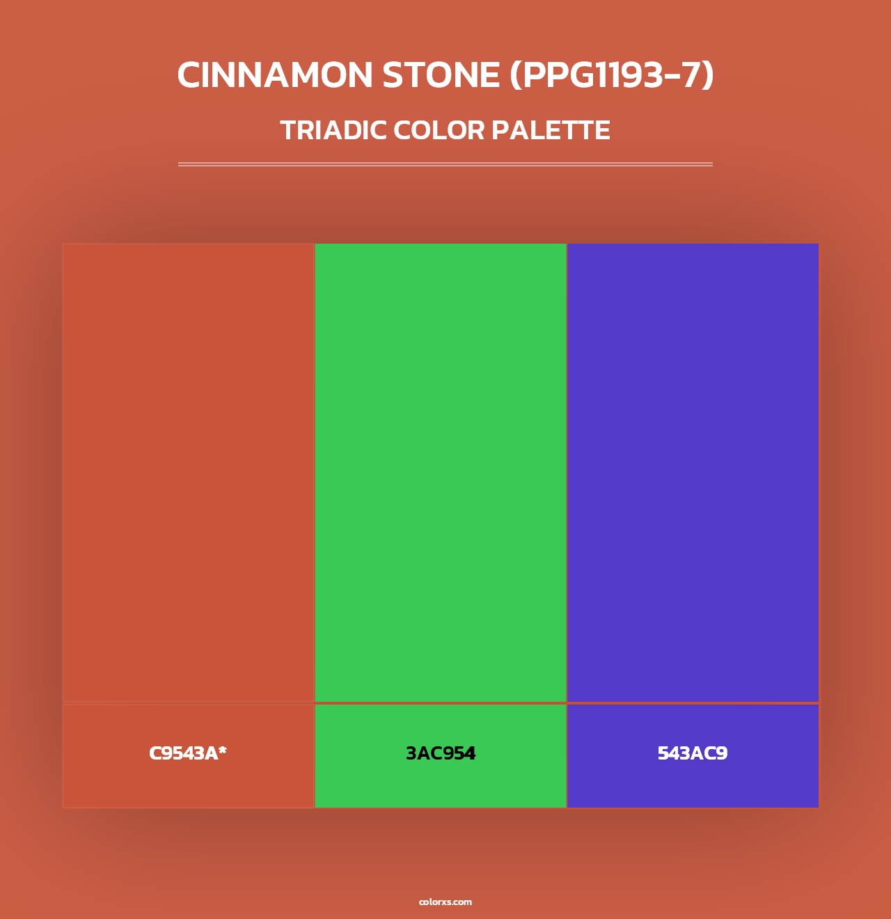 Cinnamon Stone (PPG1193-7) - Triadic Color Palette