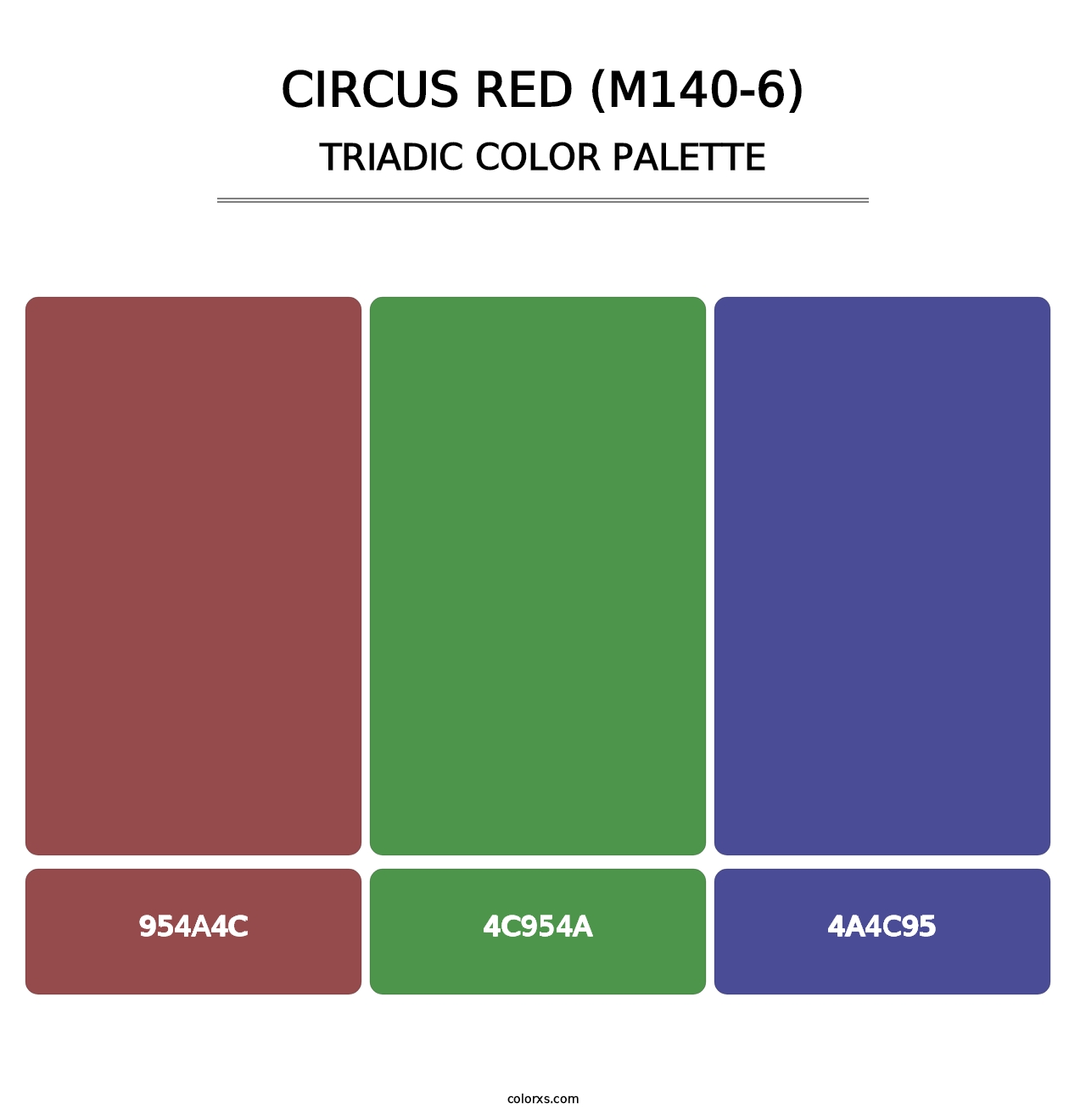 Circus Red (M140-6) - Triadic Color Palette