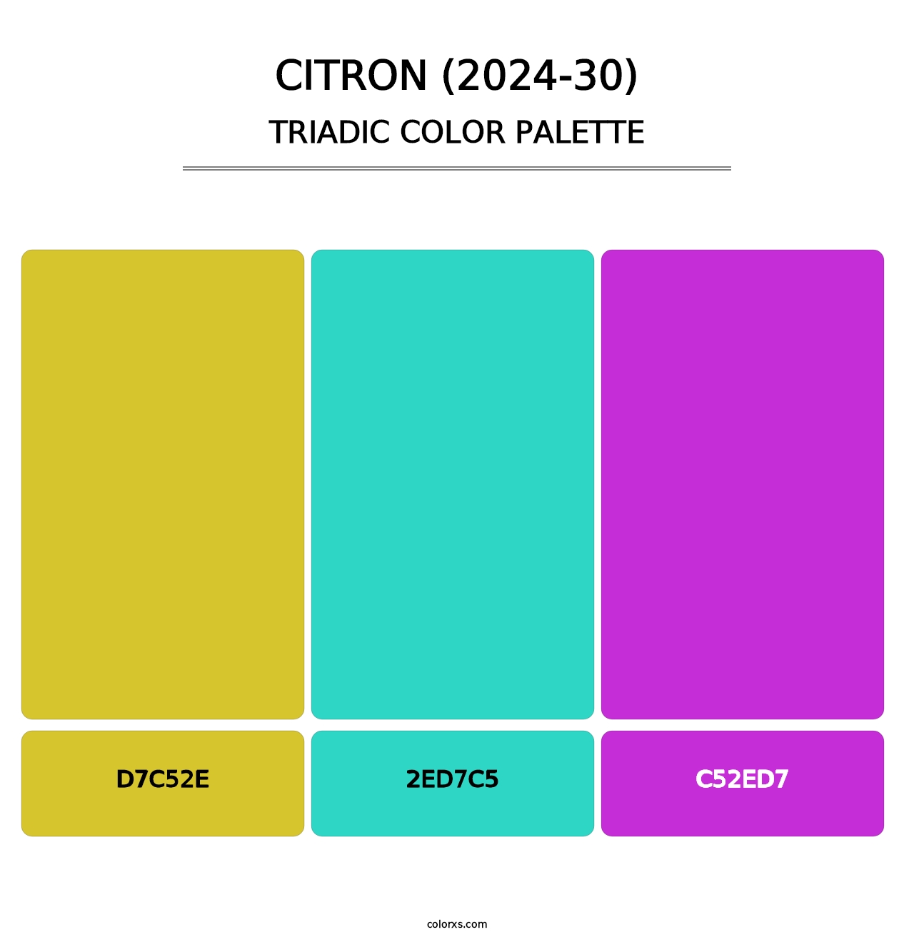 Citron (2024-30) - Triadic Color Palette
