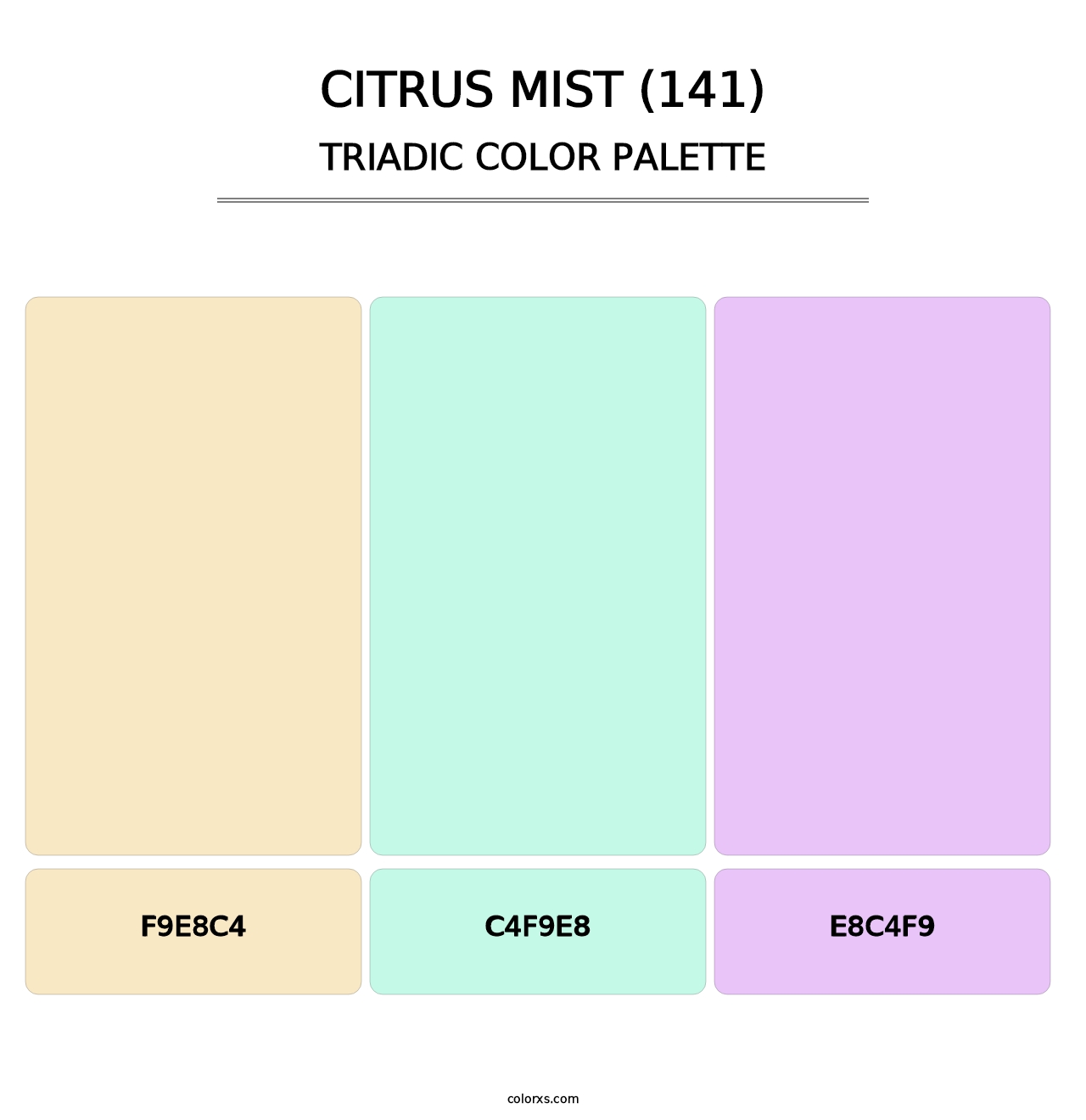 Citrus Mist (141) - Triadic Color Palette