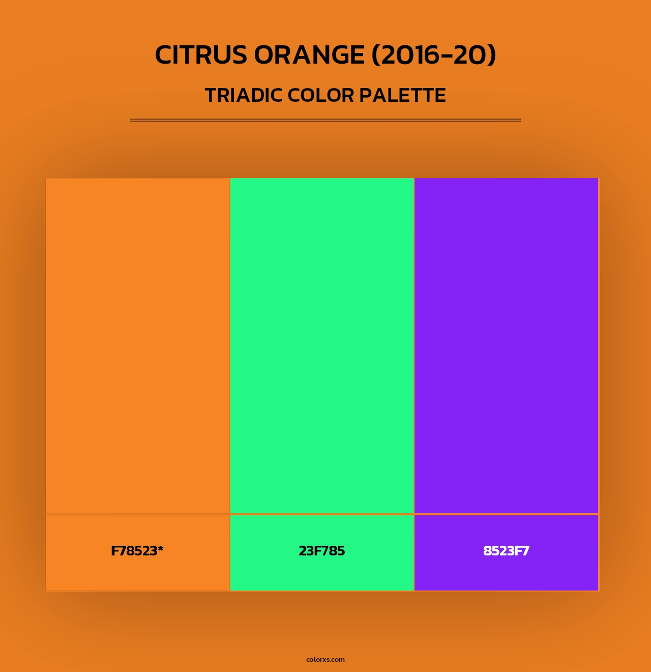 Citrus Orange (2016-20) - Triadic Color Palette