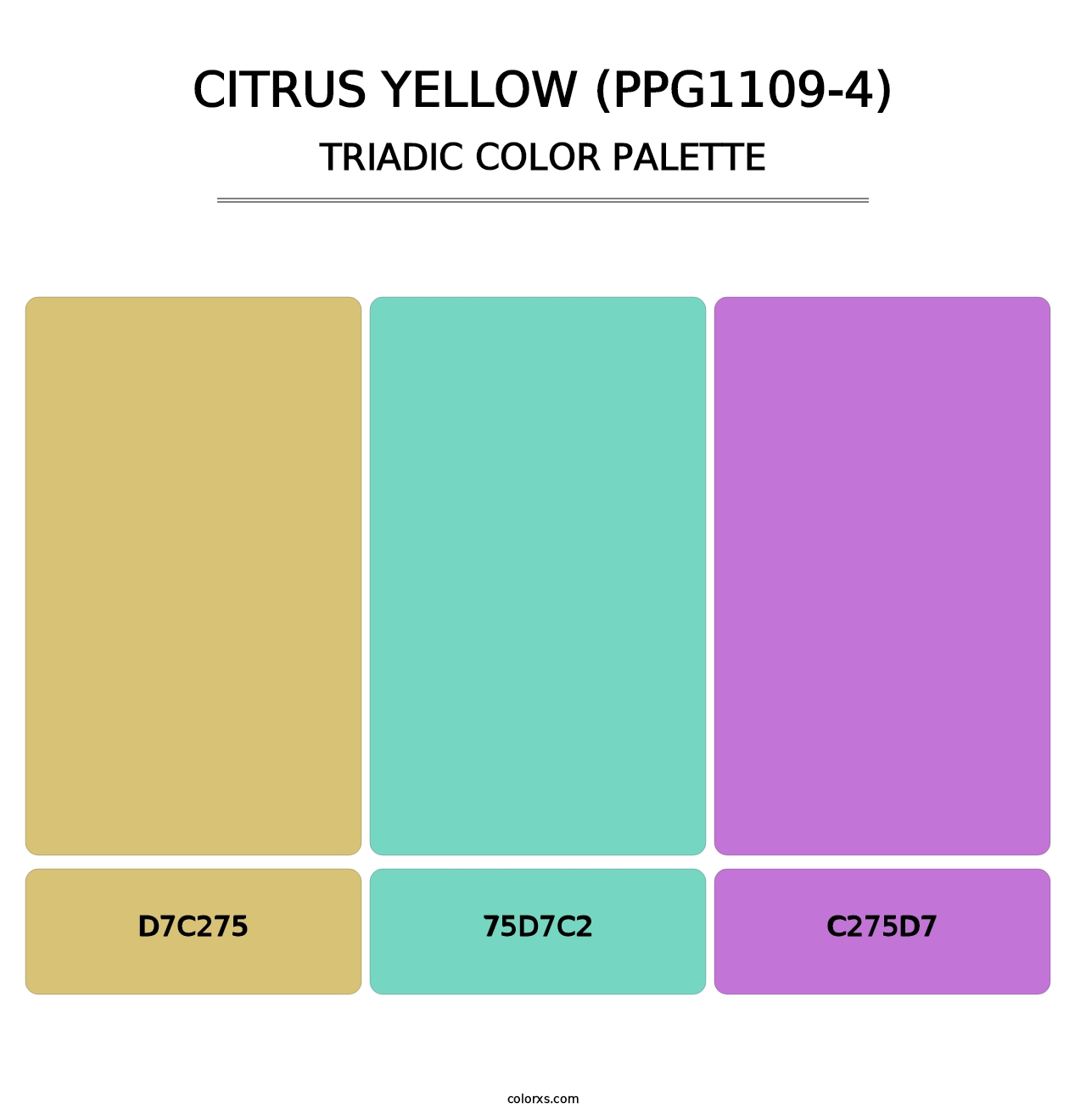 Citrus Yellow (PPG1109-4) - Triadic Color Palette