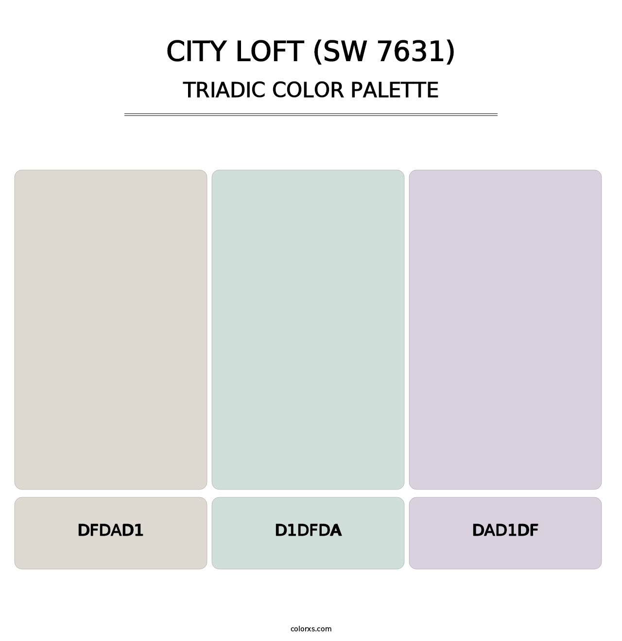 City Loft (SW 7631) - Triadic Color Palette