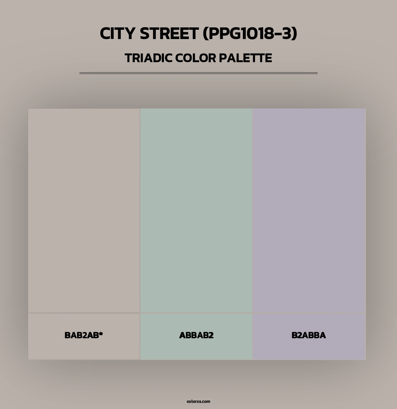City Street (PPG1018-3) - Triadic Color Palette
