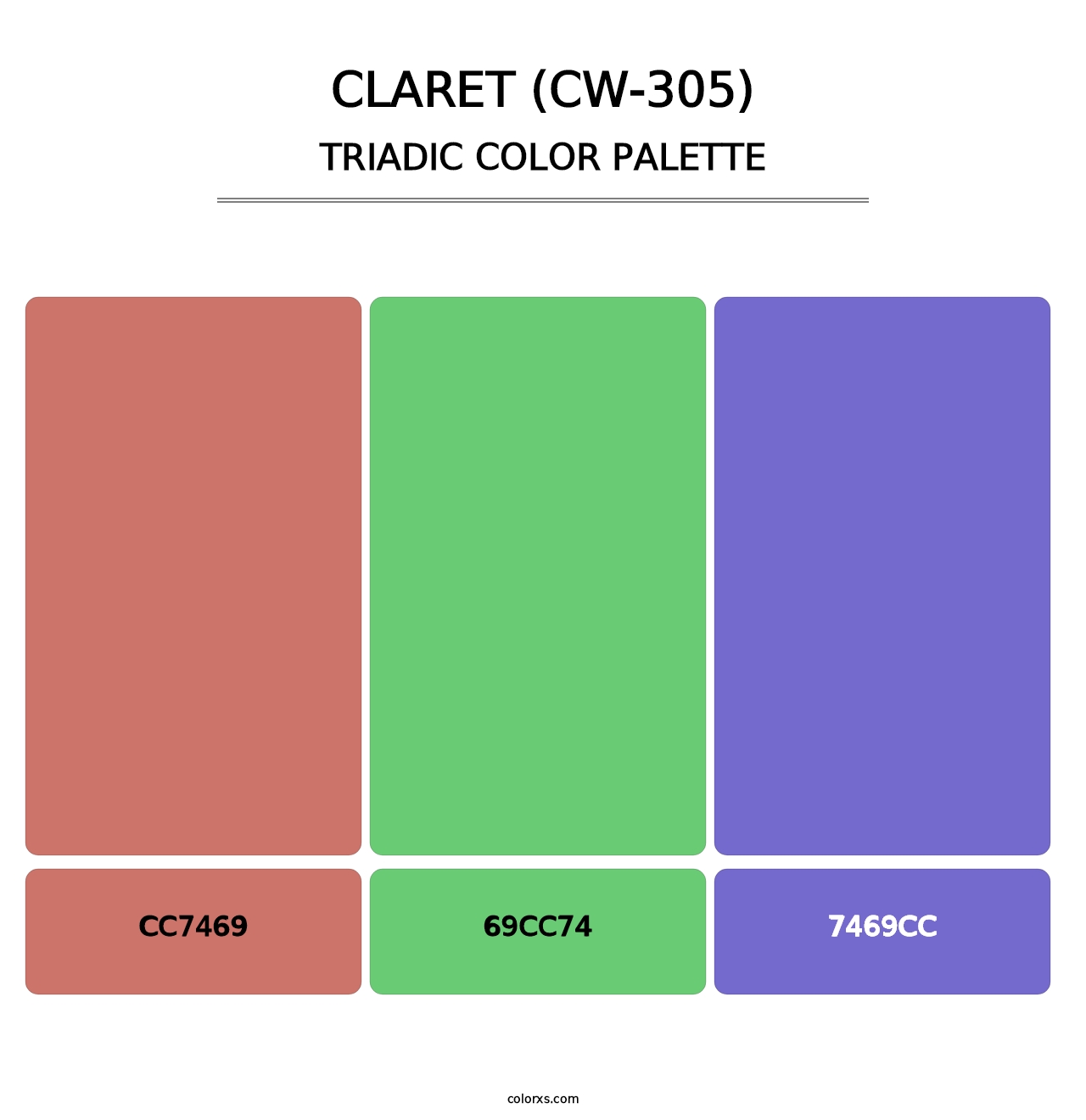 Claret (CW-305) - Triadic Color Palette