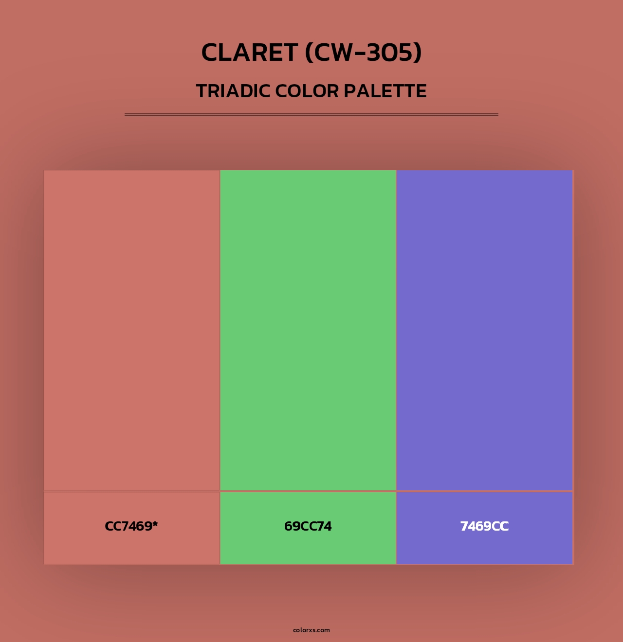 Claret (CW-305) - Triadic Color Palette