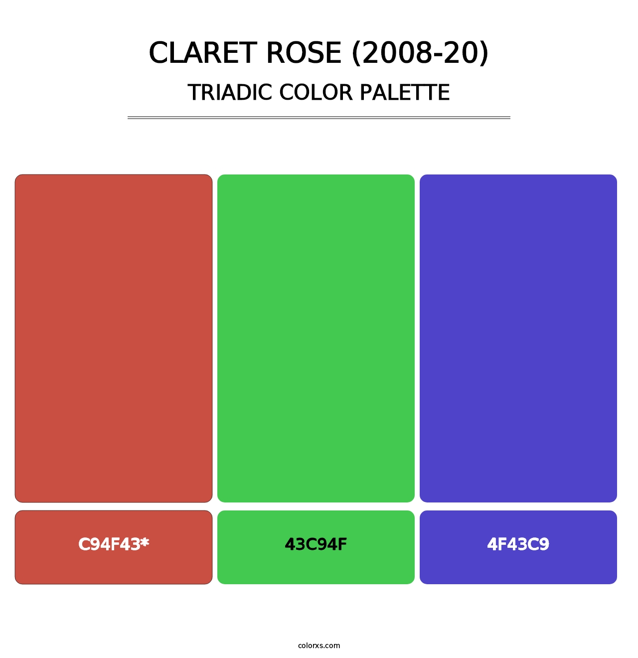 Claret Rose (2008-20) - Triadic Color Palette