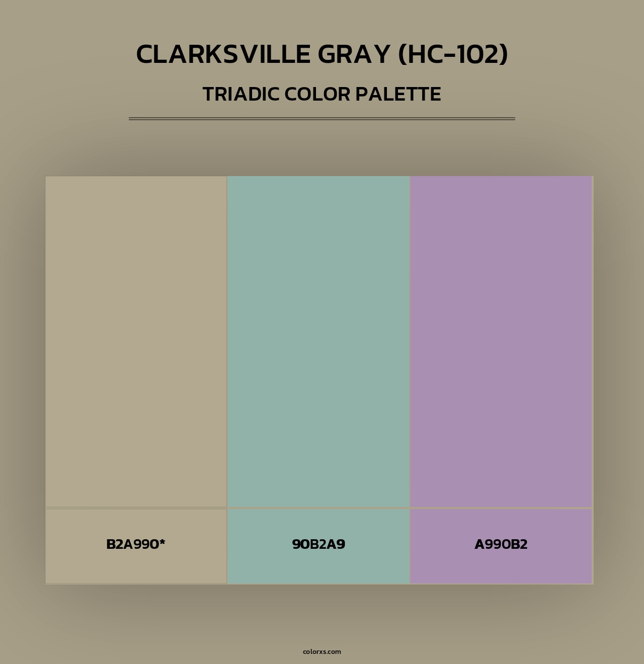 Clarksville Gray (HC-102) - Triadic Color Palette