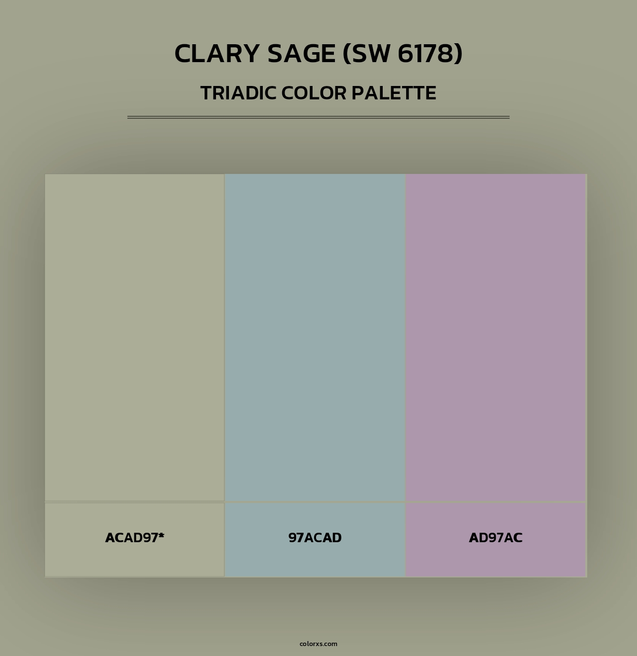 Clary Sage (SW 6178) - Triadic Color Palette