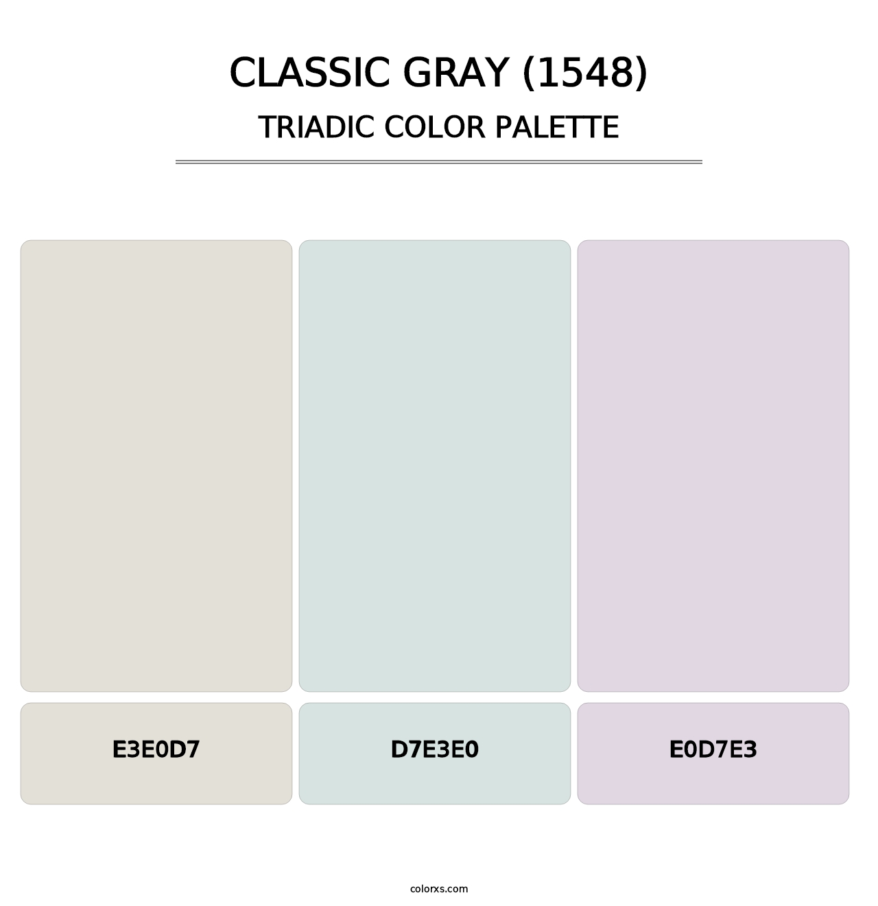Classic Gray (1548) - Triadic Color Palette
