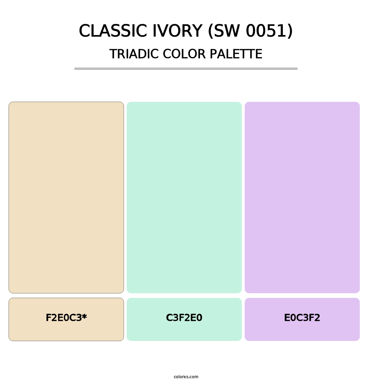 Classic Ivory (SW 0051) - Triadic Color Palette