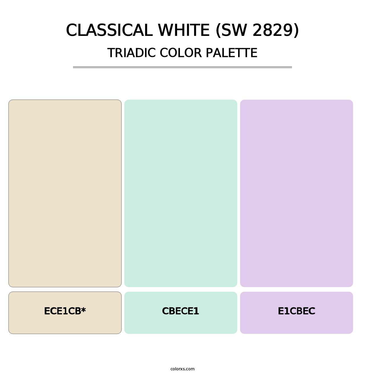 Classical White (SW 2829) - Triadic Color Palette