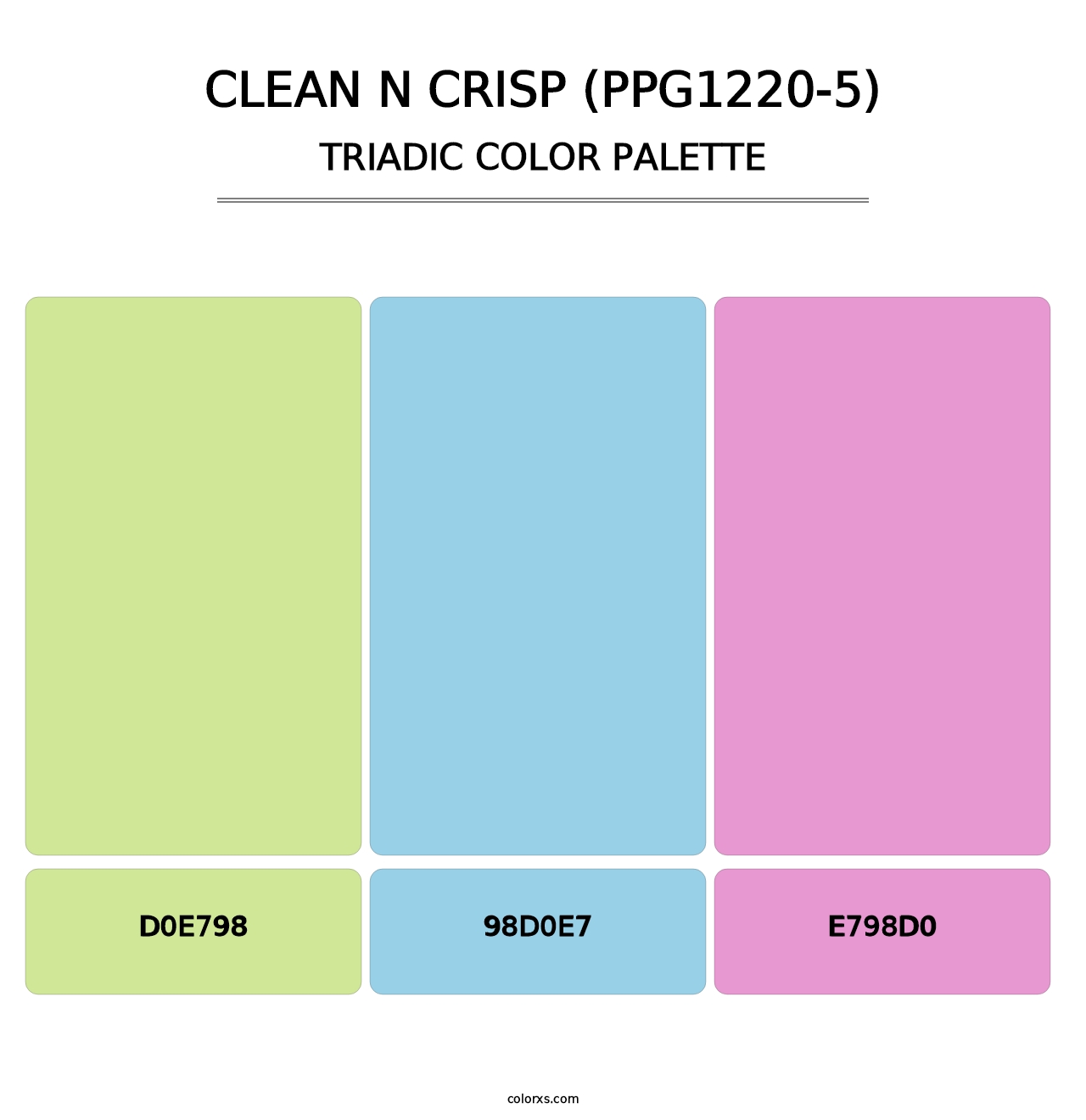 Clean N Crisp (PPG1220-5) - Triadic Color Palette