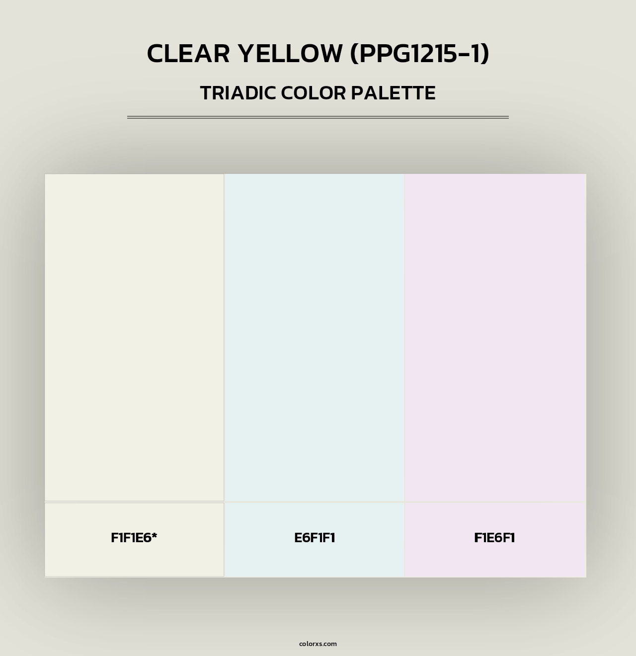 Clear Yellow (PPG1215-1) - Triadic Color Palette