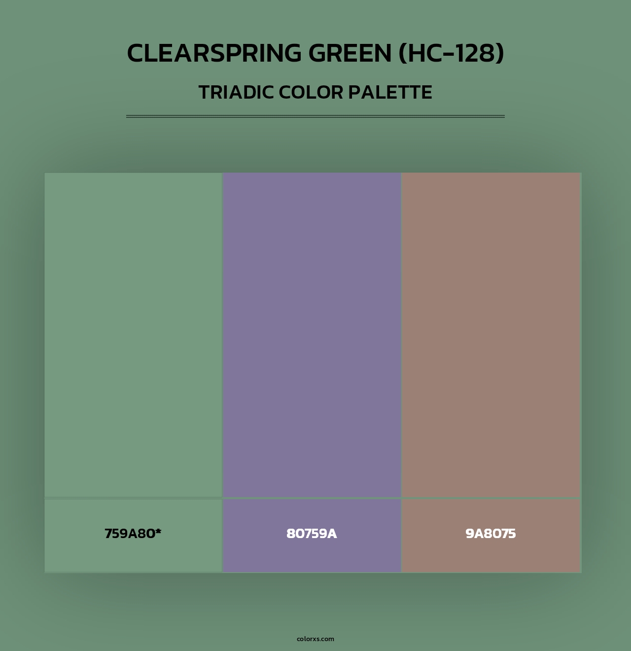 Clearspring Green (HC-128) - Triadic Color Palette