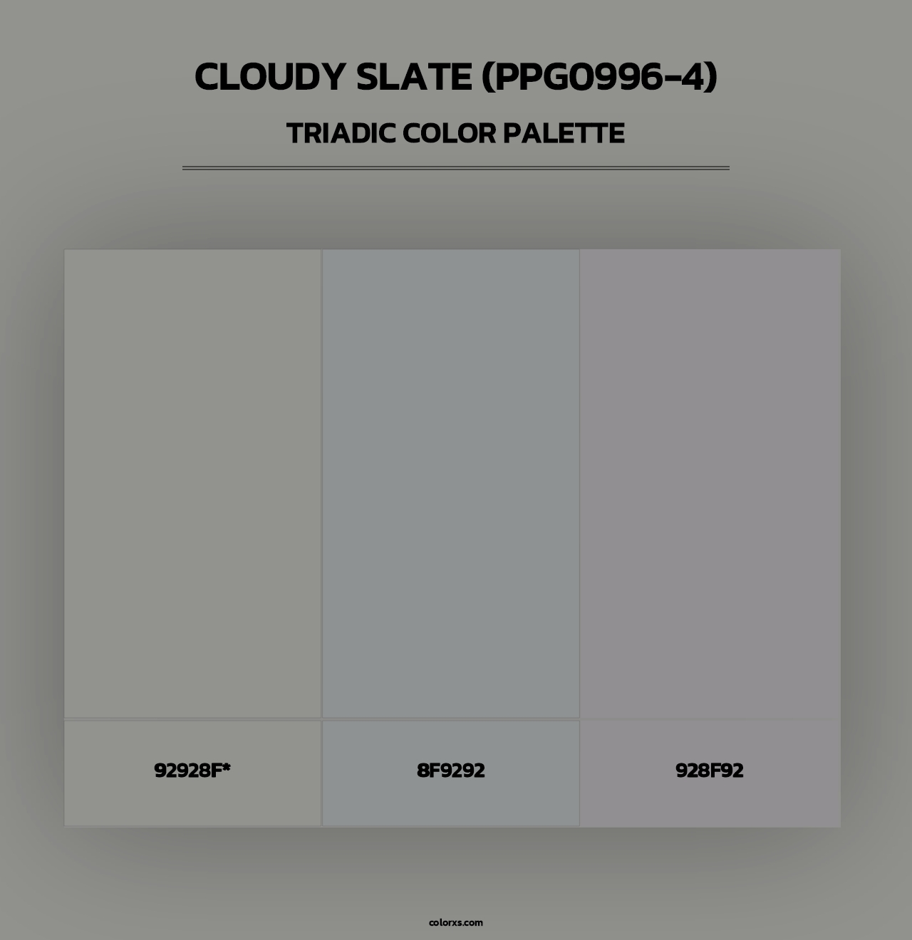 Cloudy Slate (PPG0996-4) - Triadic Color Palette
