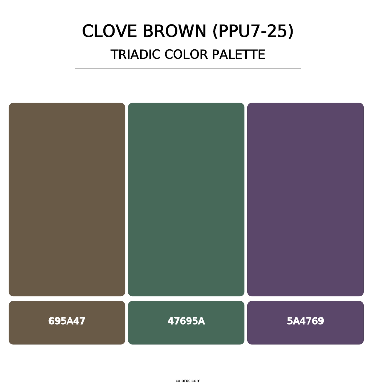Clove Brown (PPU7-25) - Triadic Color Palette
